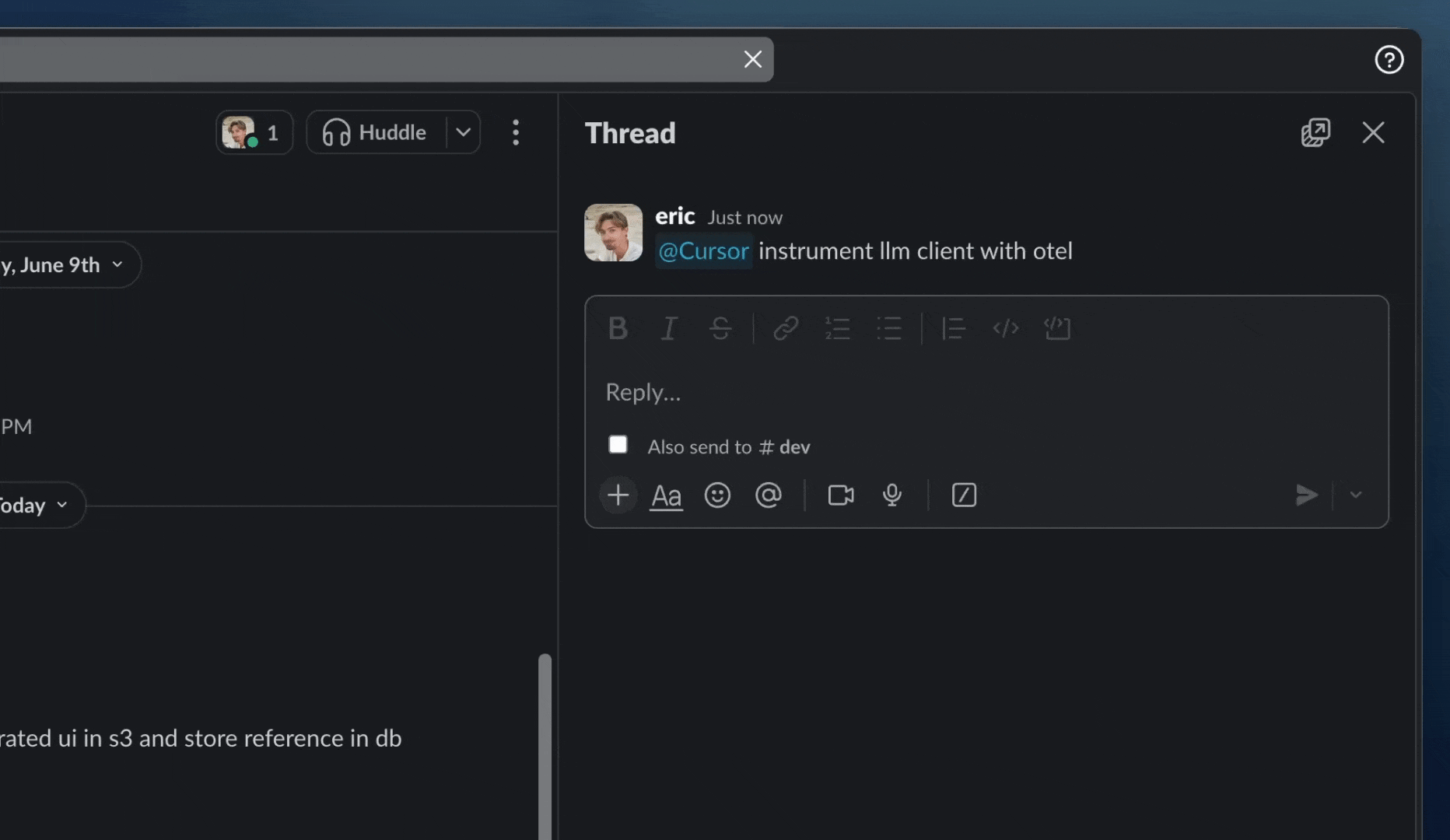 Using @Cursor in Slack
