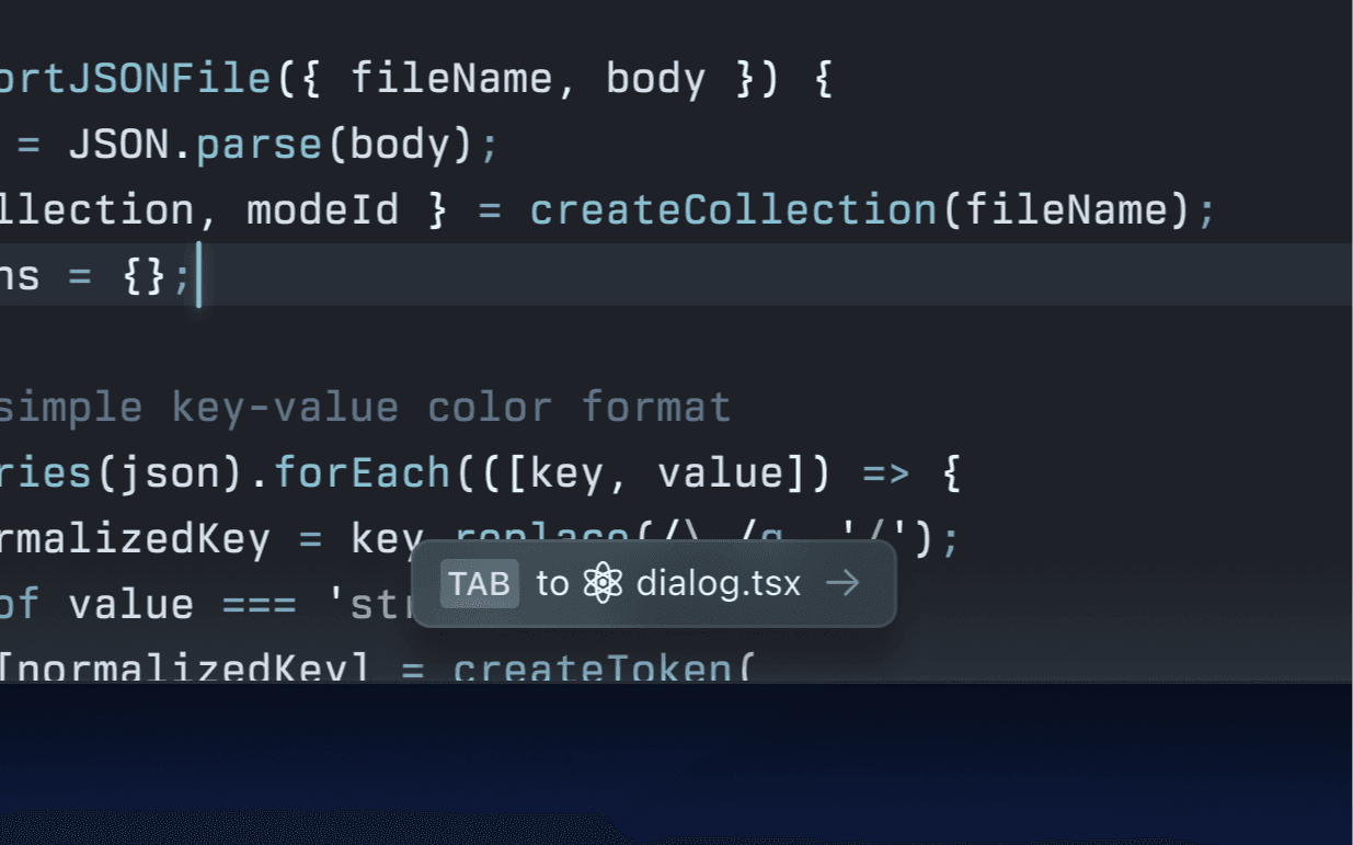 New Tab model in Cursor